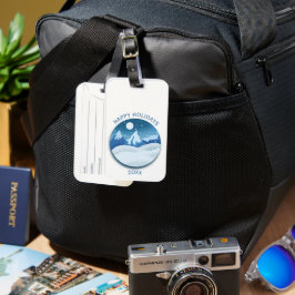 Friedlicher Landschaft mit Raureif  Gepäckanhänger