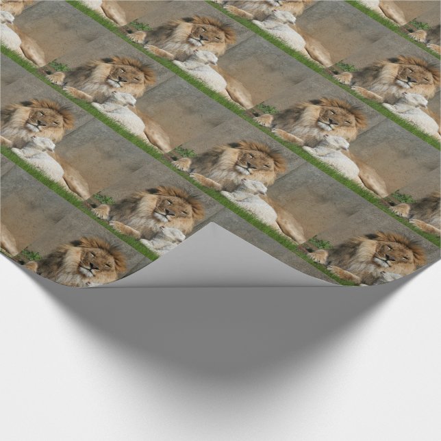 Friedlicher Löwe und Lamm Geschenkpapier (Ecke)
