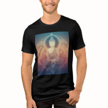 Friedlicher meditierender Buddha-Mandala-T-Shirt -