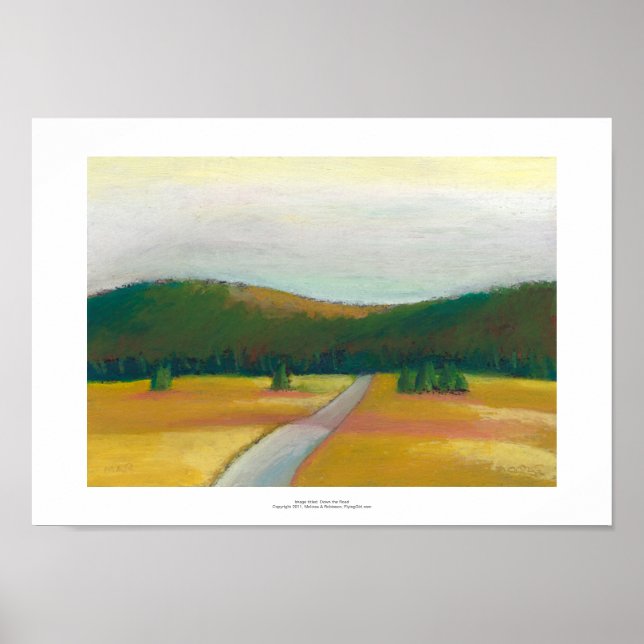 Friedlicher, moderner impressionistischer Landscha Poster (Vorne)