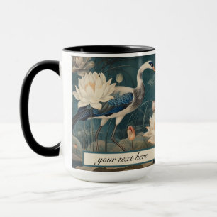 Friedlicher Morgen Zen Blaue Kranich Botanische Ku Tasse