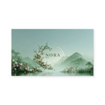 Friedlicher Nebelsee Blassrosa Rose Zen-Berg