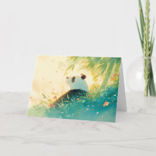 Friedlicher Panda unter Bambus Karte