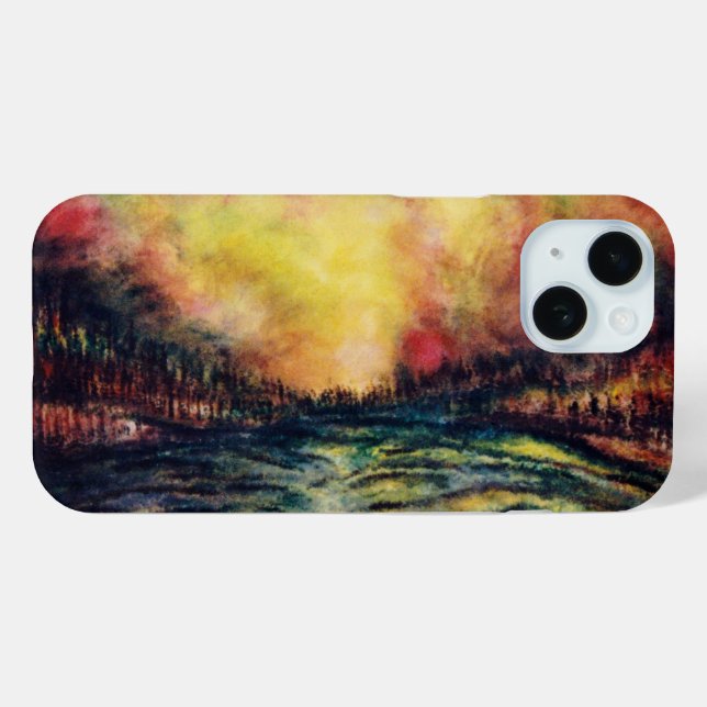 Friedlicher Pfad iPhone 15 Hülle (Rückseite (Horizontal))