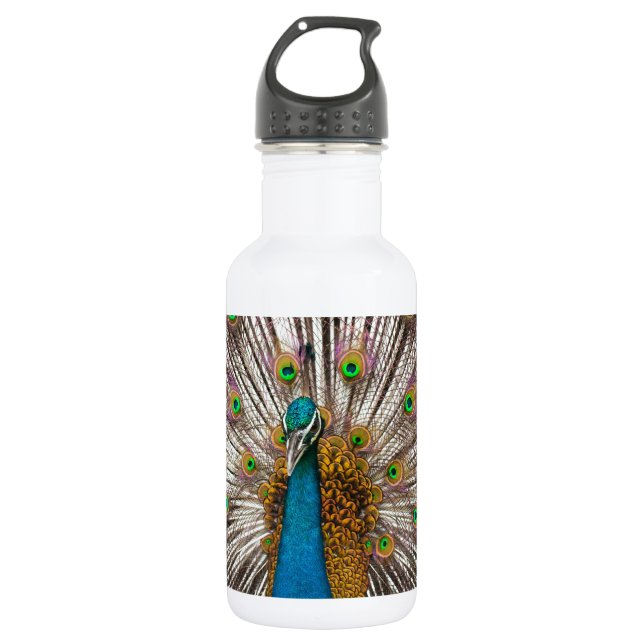 Friedlicher Pfau Trinkflasche (Vorderseite)