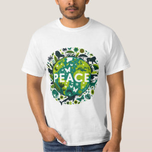 Friedlicher Planet - Rett der Umwelt T-Shirt