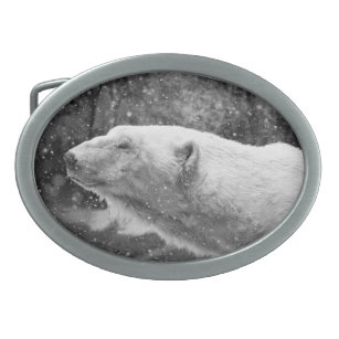 Friedlicher polarer Bär Ovale Gürtelschnalle