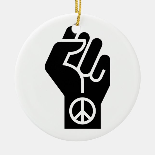 Friedlicher Protest Keramik Ornament (Vorne)