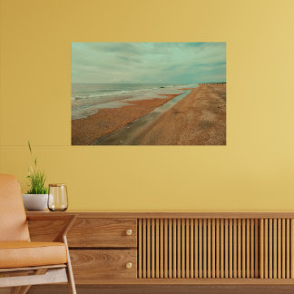 Friedlicher Sandstrand Ozean Gezeiten Minimalistis Poster