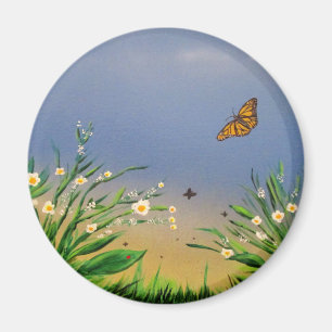 Friedlicher Schmetterlingshimmel Sonnenuntergang N Magnet