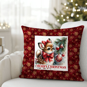 Friedlicher schneebedeckter Wald festliche Winter  Kissen
