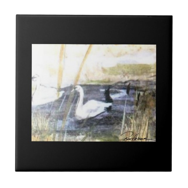 Friedlicher Schwan. . . Fliese (Vorderseite)