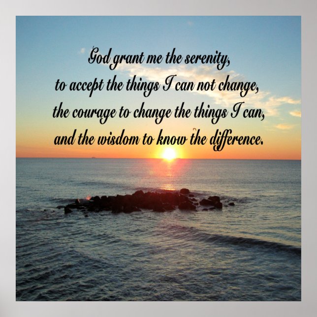 FRIEDLICHER SERENITY PRAYER OCEAN SUNRISE POSTER (Vorne)