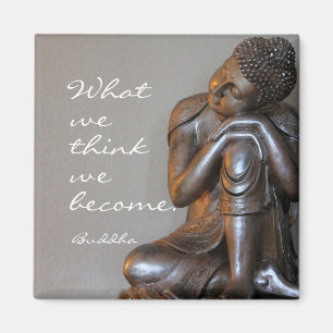 Friedlicher silberner Buddha mit inspirational Magnet