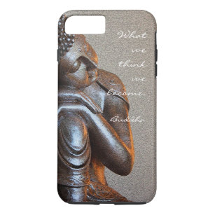 Friedlicher silberner Buddha mit Wörtern von Case-Mate iPhone Hülle