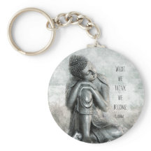 Friedlicher Silver Buddha mit Zitat