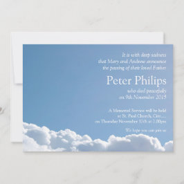 Friedlicher Sky 2 mit Gedicht Beerdigung Ankündigu Einladung