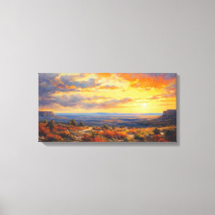 Friedlicher Sonnenuntergang im Herbst Hochplateau Leinwanddruck