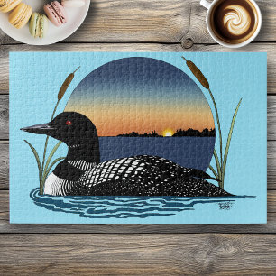 Friedlicher Sterntaucher Sonnenuntergang Blau Wild
