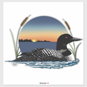 Friedlicher Sterntaucher Sonnenuntergang Blau Wild Aufkleber