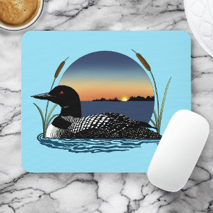 Friedlicher Sterntaucher Sonnenuntergang Blau Wild Mousepad