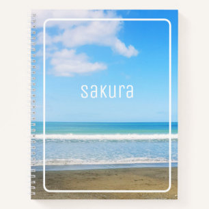 FRIEDLICHER STRAND FOTO SAND BLUE SKY CLOUUUES NAM NOTIZBUCH