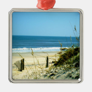 Friedlicher Tag am Strand Silbernes Ornament