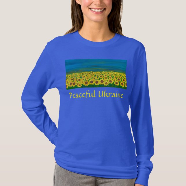 Friedlicher ukrainischer T - Shirt für Frauen mit  (Vorderseite)
