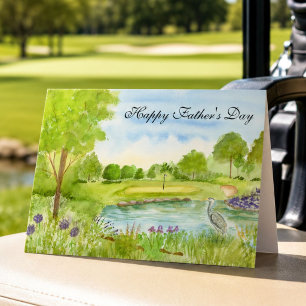 Friedlicher Vatertag-Golfplatz mit Reiher  Karte