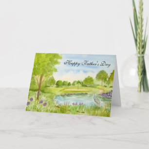 Friedlicher Vatertag-Golfplatz mit Reiher  Karte