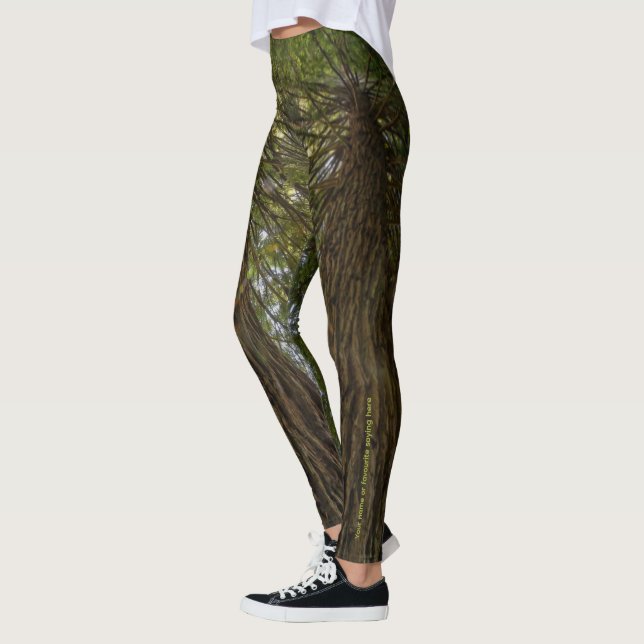 Friedlicher Wald mit goldenem Licht Foto Legging Leggings (Links)