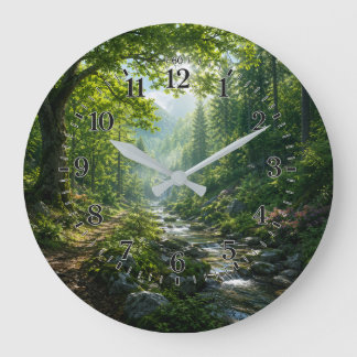 Friedlicher Wald Wanduhr | Natur Landschaft Zuhaus
