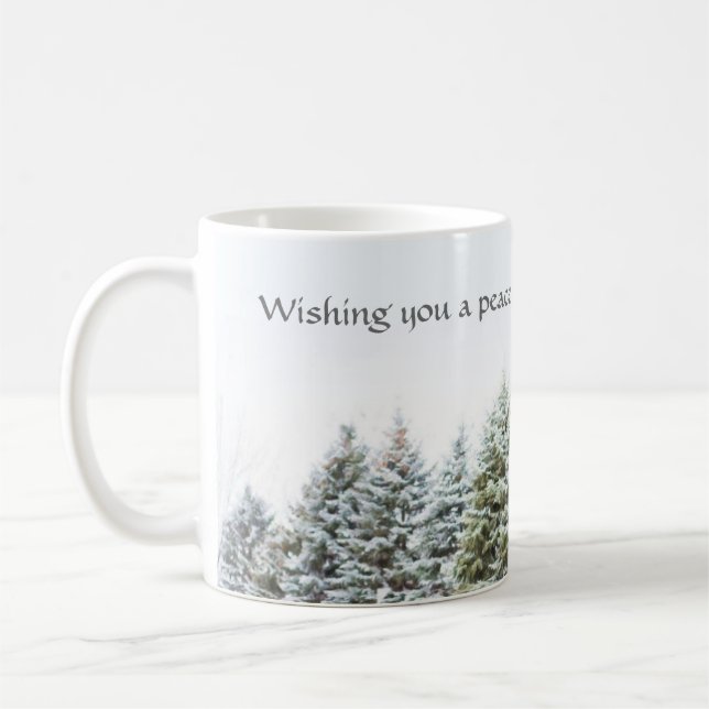Friedlicher Wald Winterurlaub Kaffeetasse (Links)