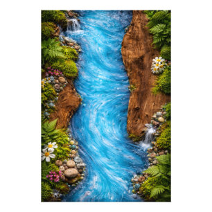 Friedlicher Waldstrom - Ruhige Natur Wasser Kunst Fotodruck