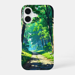 Friedlicher Waldweg iPhone 16 Hülle