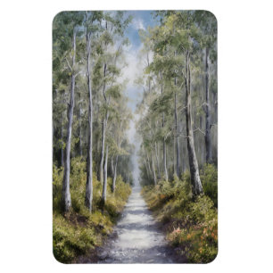 Friedlicher Waldweg – Ruhige Natur Landschaftskuns Magnet