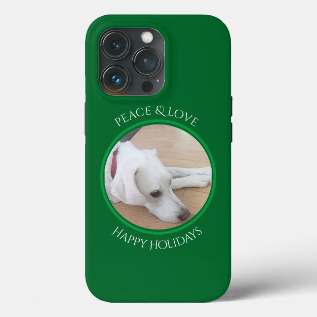 Friedlicher White Dog Red Collar Weihnachtsgeschen Case-Mate iPhone Hülle (Rückseite)