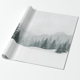 Friedlicher Winter – Minimalistisches Landschaftsd Geschenkpapier