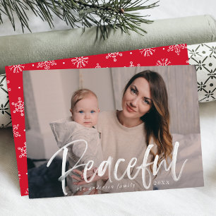 Friedlicher Winter Rote Feiertags-Postkarte Feiertagskarte