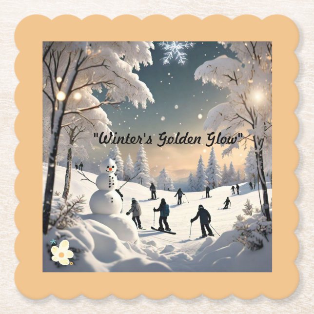"Friedlicher Winterschlummer" Untersetzer (Vorderseite)