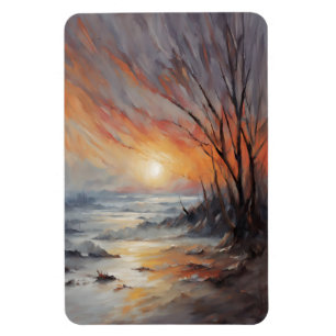 Friedlicher Winteruntergang - Natur-Landschaftskun Magnet