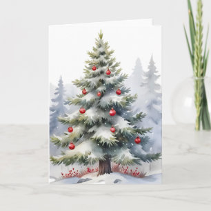 Friedlicher Winterwald-Weihnachtskarte – Schnee-Ki Karte
