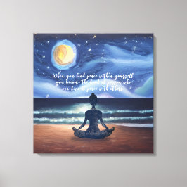 Friedlicher Yoga Meditation Mondlicht Himmelsangeb Leinwanddruck