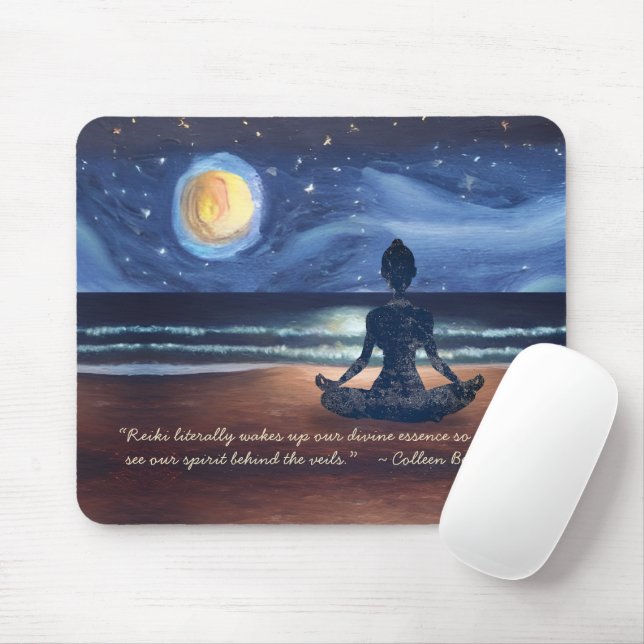 Friedlicher Yoga Meditation Mondlicht Himmelsangeb Mousepad (Mit Mouse)