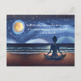 Friedlicher Yoga Meditation Mondlicht Himmelsangeb Postkarte