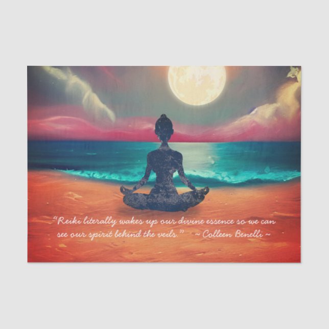 Friedlicher Yoga Meditation Mondlicht Himmelsangeb Seidenpapier (Vorderseite)