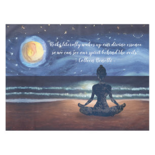 Friedlicher Yoga Meditation Mondlicht Himmelsangeb Tischdecke