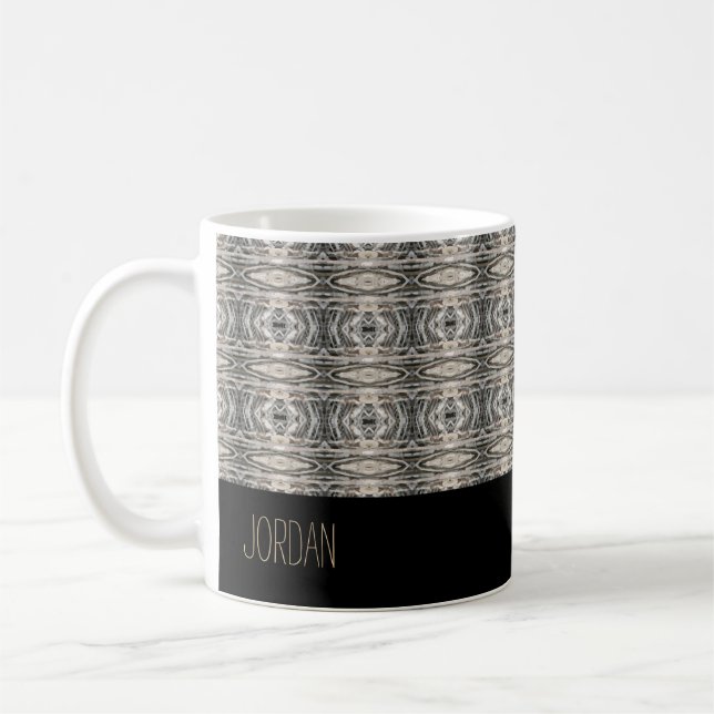 Friedliches Abstraktes Texturmuster Kaffeetasse (Links)