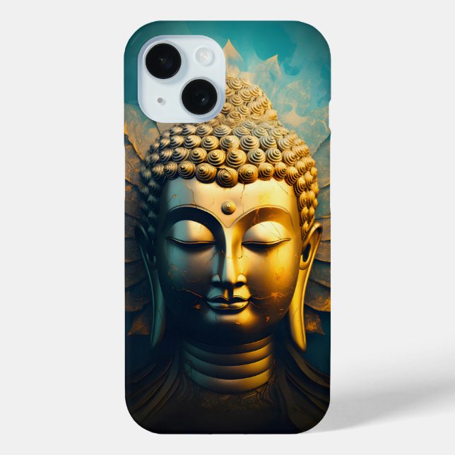 Friedliches Buddha Face Gold Art Antiquitätenposte Case-Mate iPhone Hülle (Rückseite)