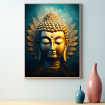 Friedliches Buddha Face Gold Art Antiquitätenposte